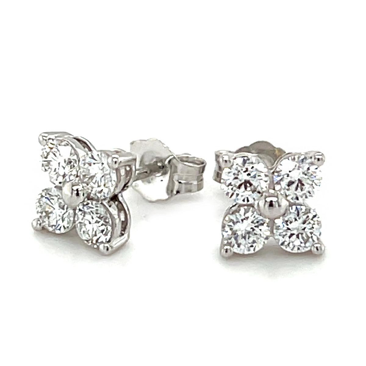 White 14 Karat Lab Grown Earrings