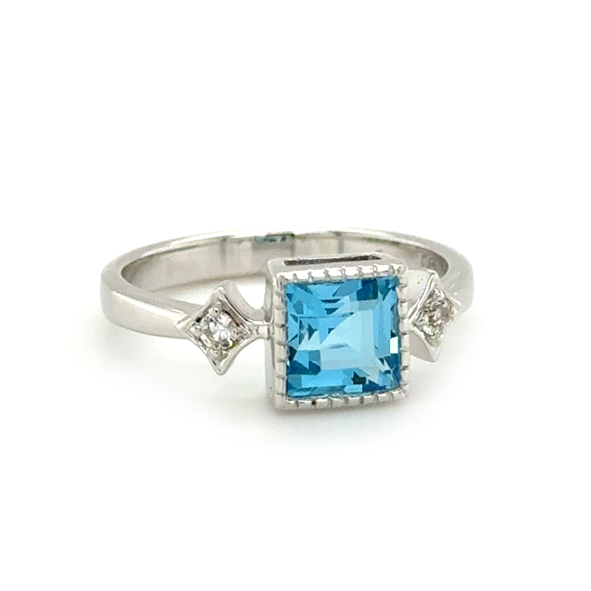 Sterling Silver Blue And White Topaz Ring