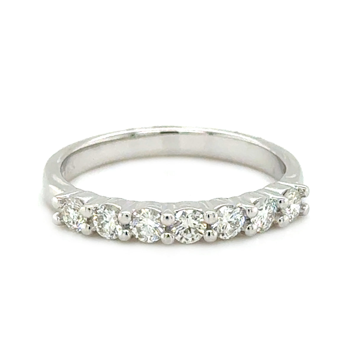 White 14 Karat 7 Stone Band