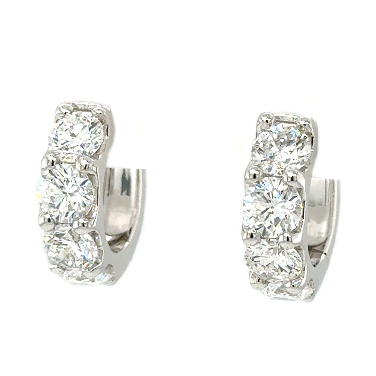 White 14 Karat Lab Grown Small Hoop Earrings