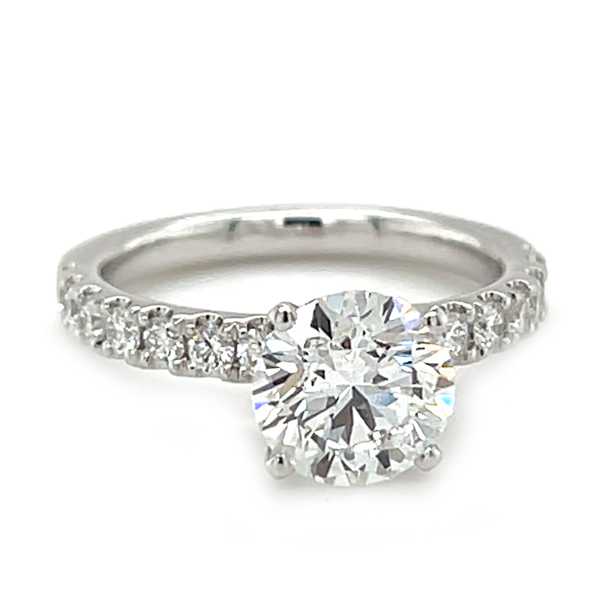 White 14 Karat Engagement Ring  LAB GROWN