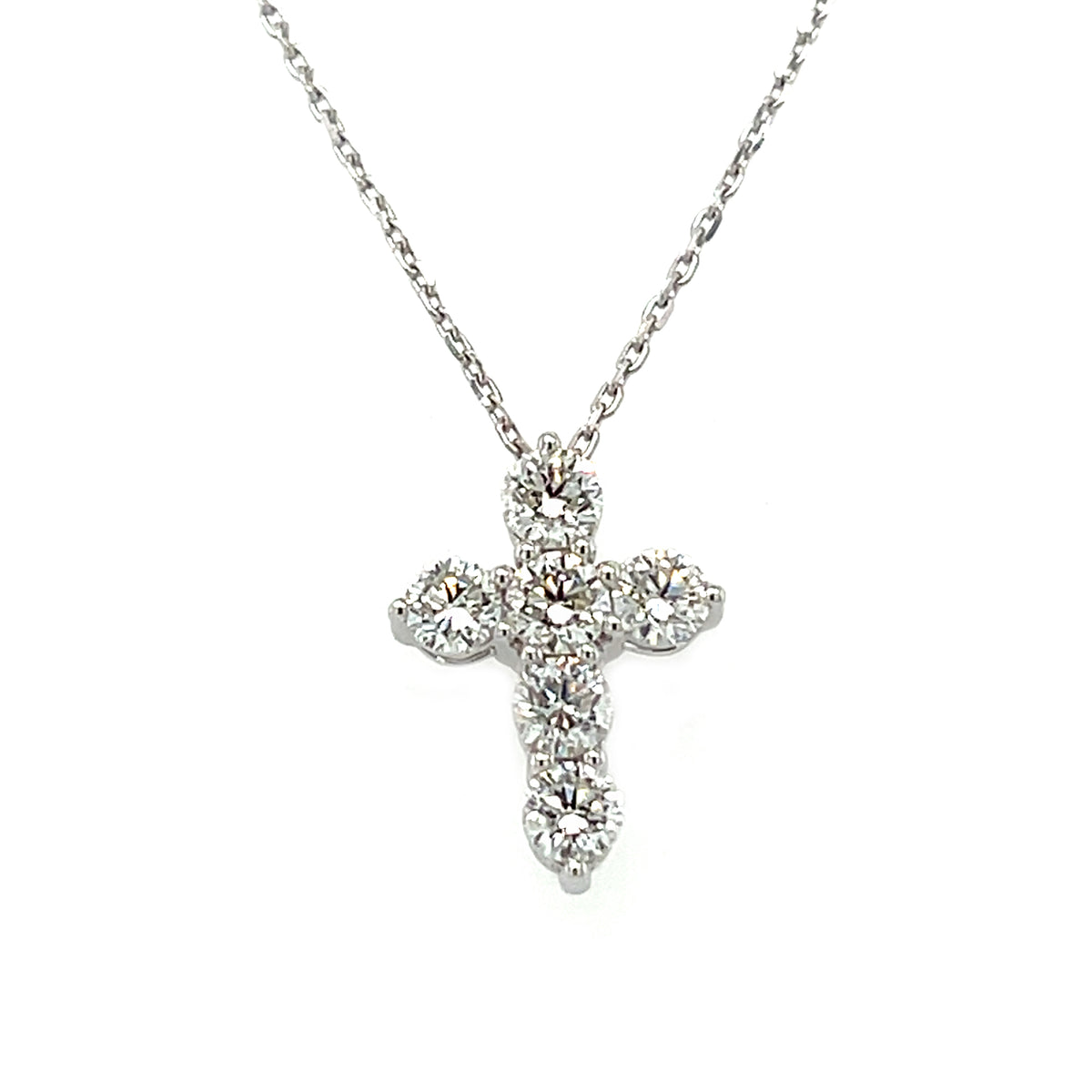 White 14 Karat Cross Pendant