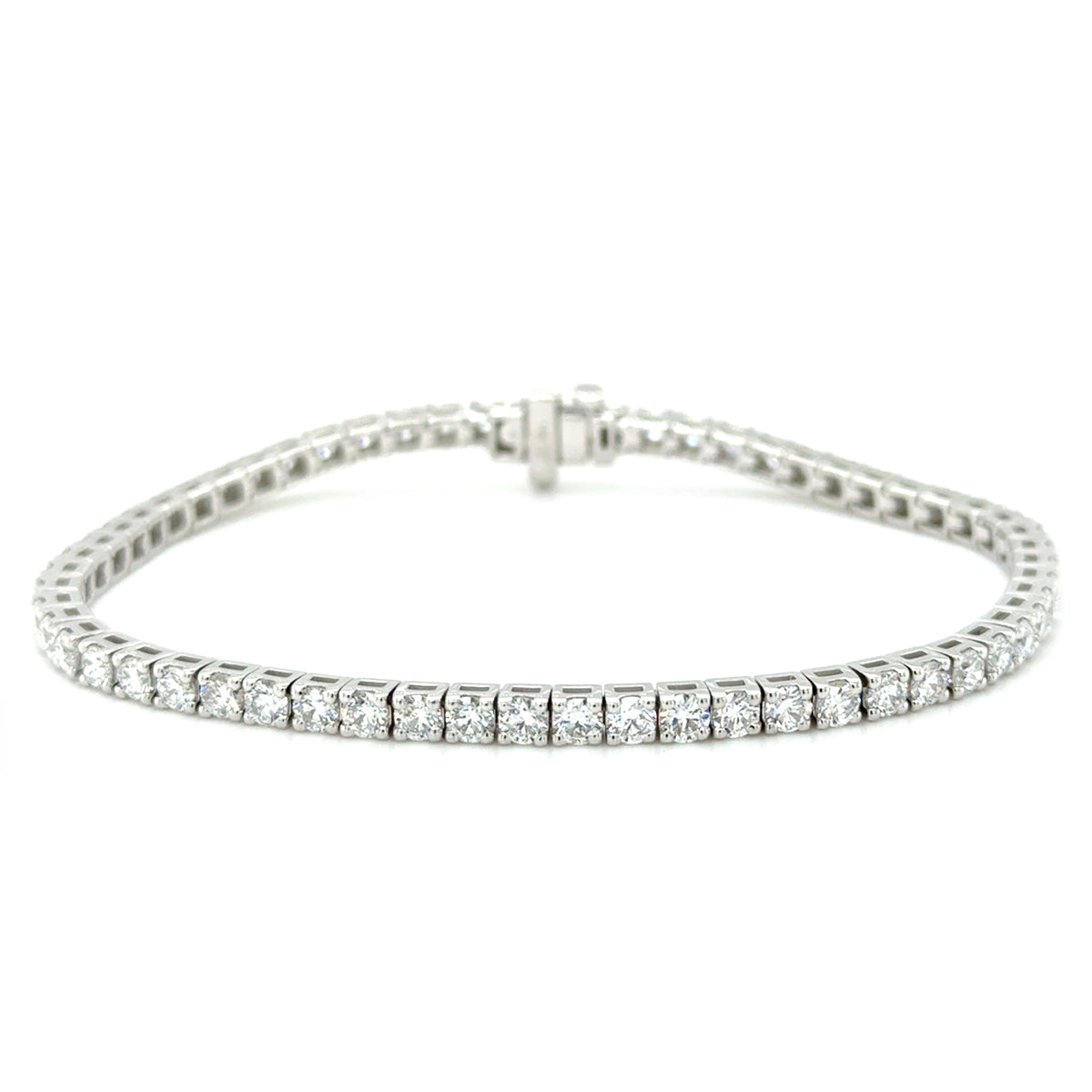 White 14 Karat Lab Grown Tennis Bracelet