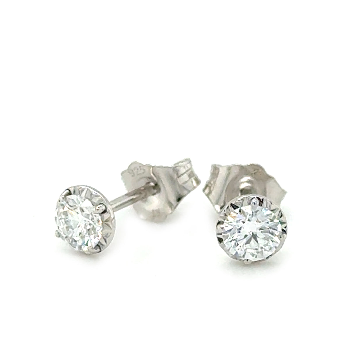 Sterling Silver 0.50Cttw Lab Grown Diamonds Earrings