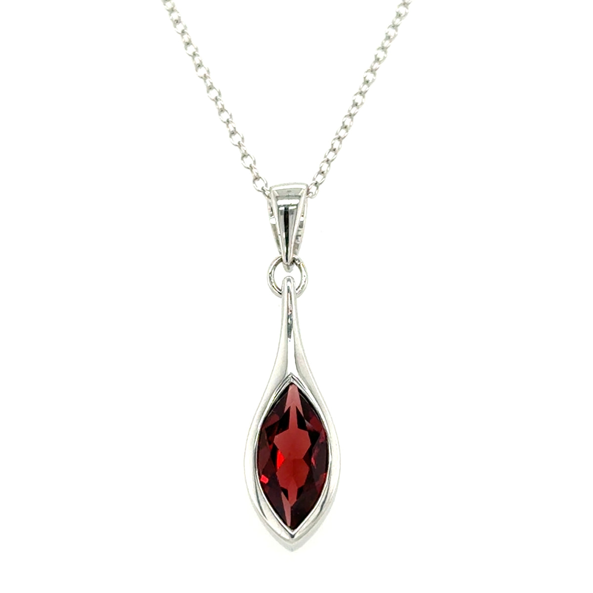 Sterling Silver Garnet Pendant