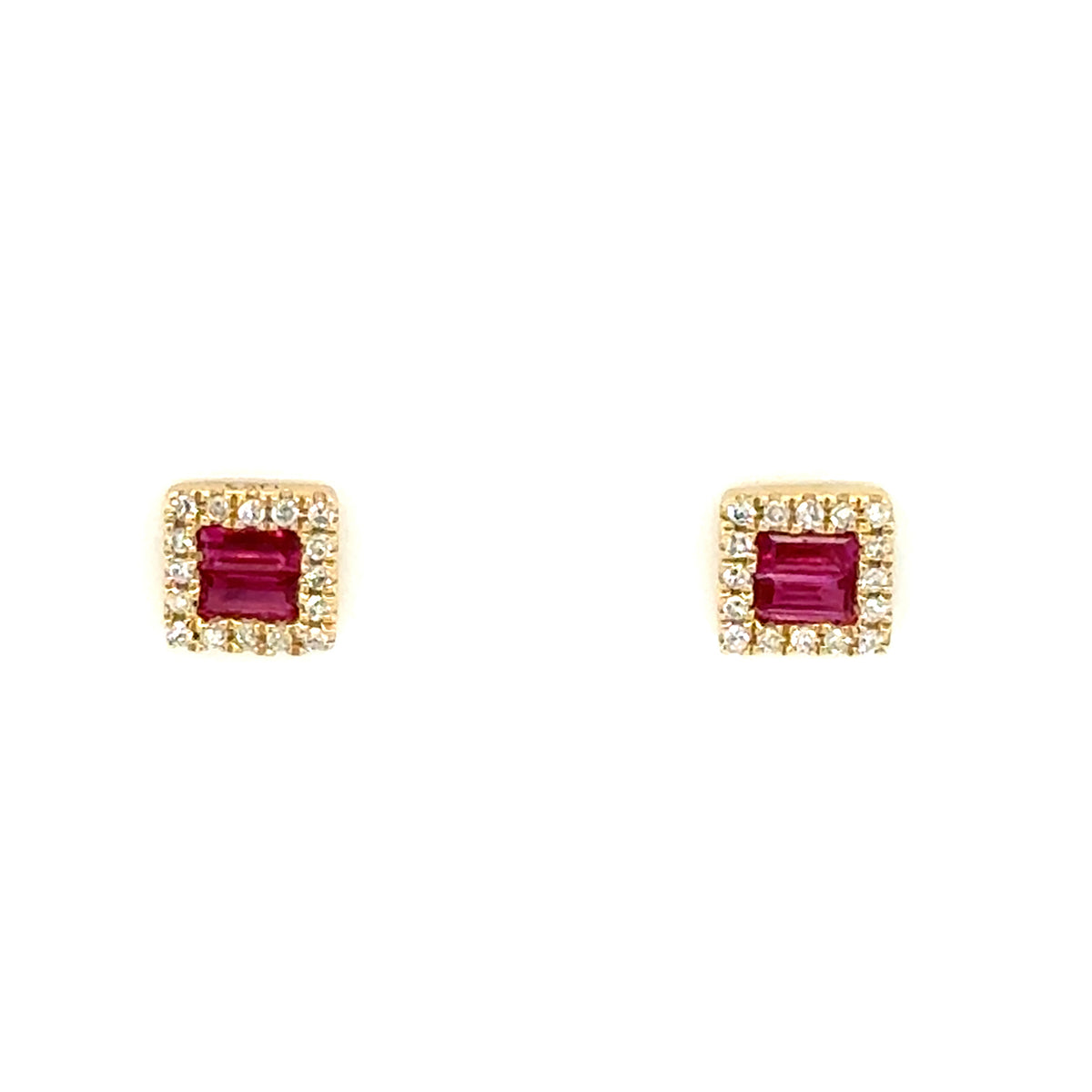 Ruby &amp; Diamond Stud Earrings