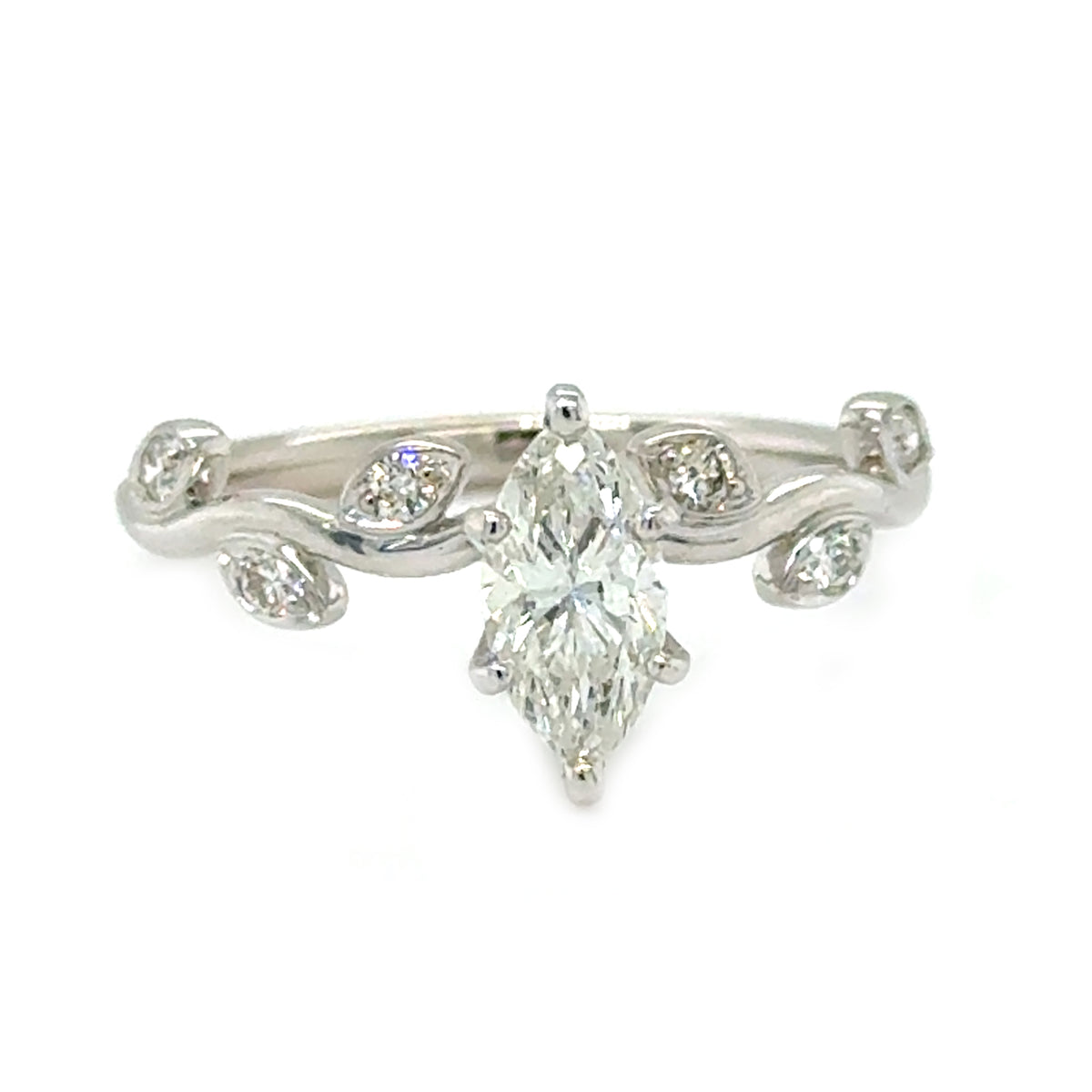 White 14 Karat Engagement Ring