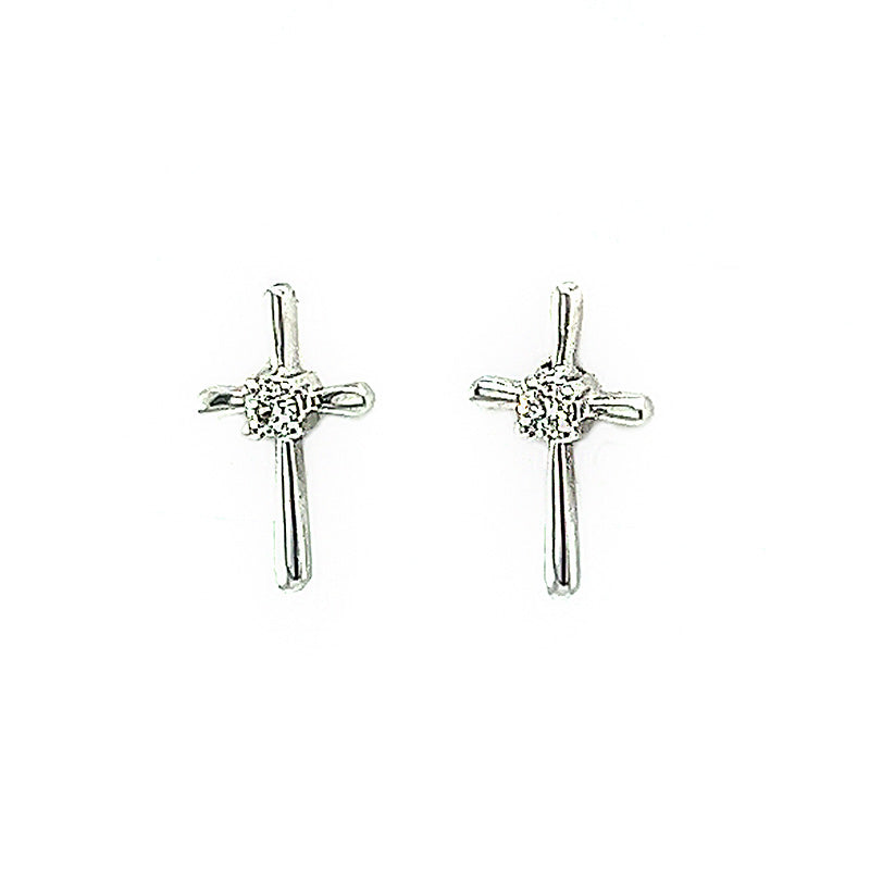 Diamond Cross Earrings