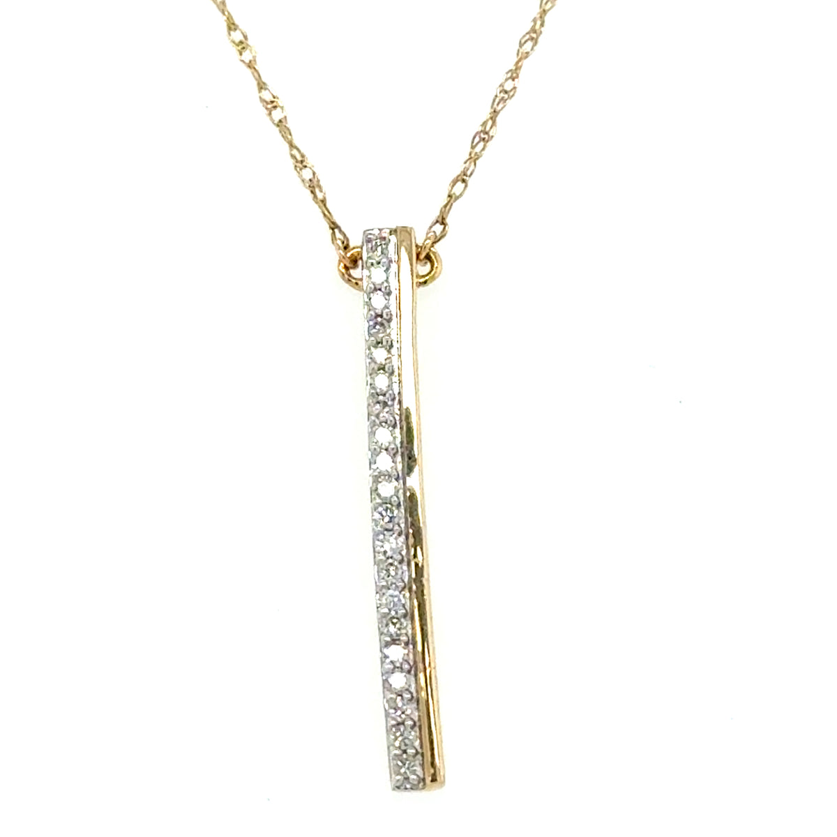 Yellow 14 Karat Bar Pendant