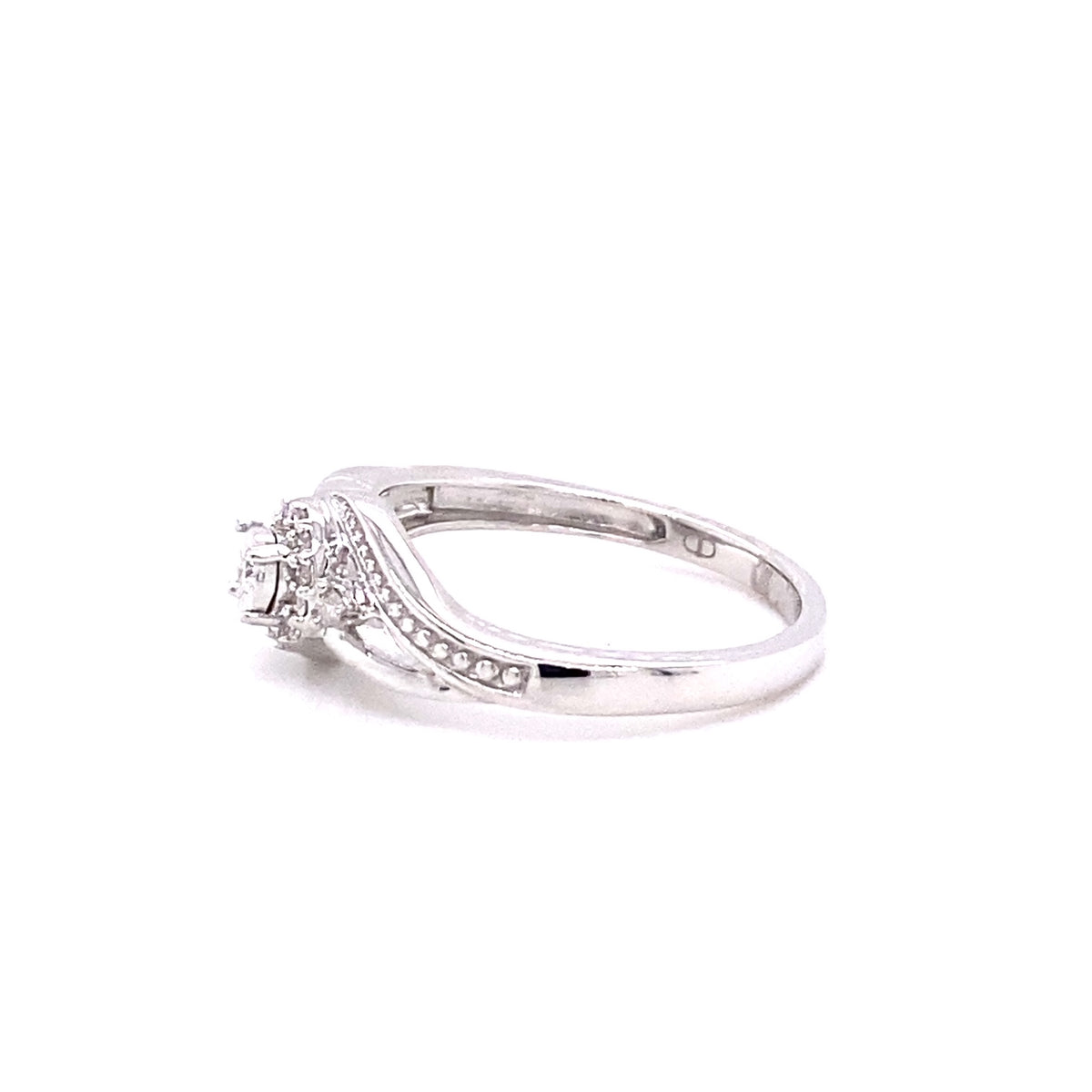 Silver Diamond Promise Ring