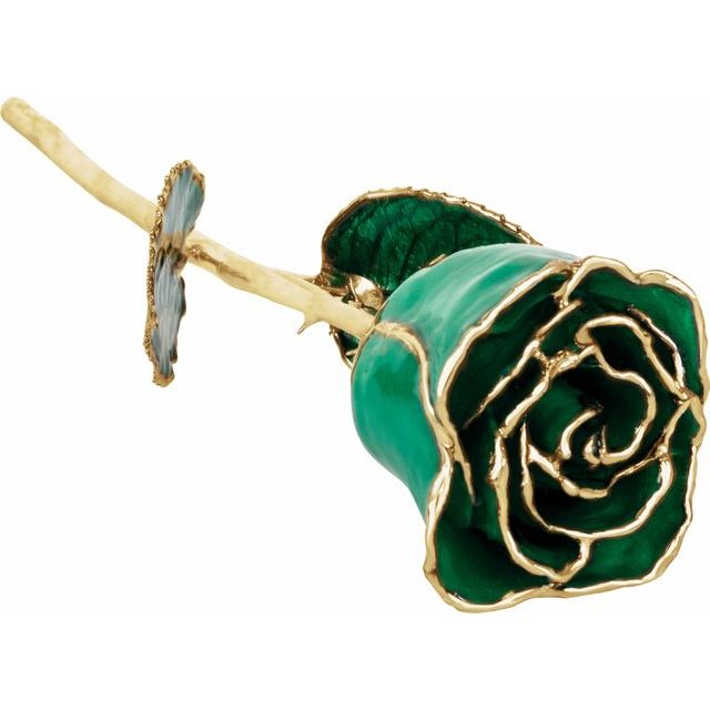 Green Rose with 24k Gold Trim