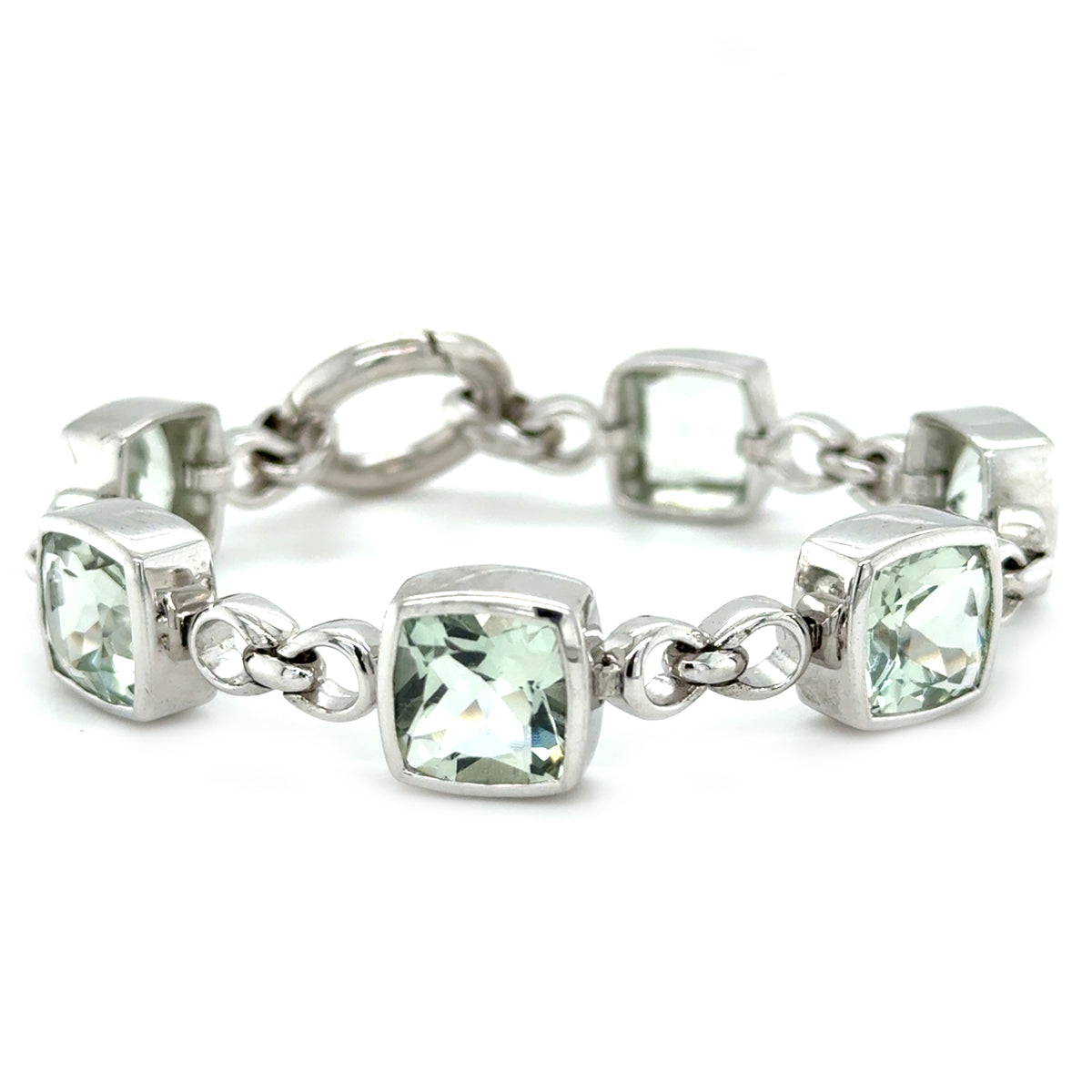 Sterling Silver Green Amethyst Bracelet