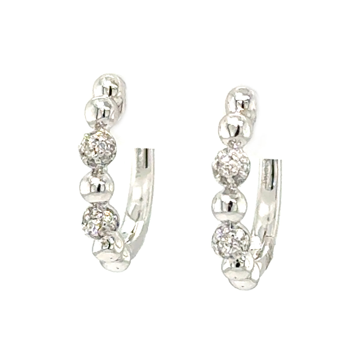 White 14 Karat Small Hoop Earrings