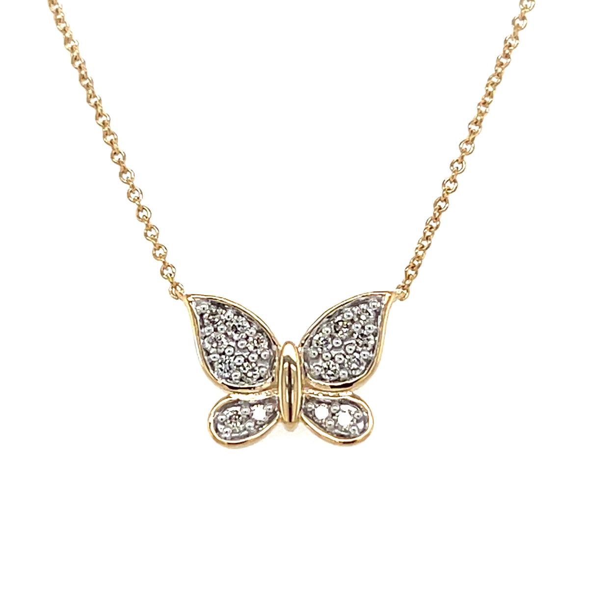 Yellow 10 Karat 0.17Cttw Butterfly Pendant
